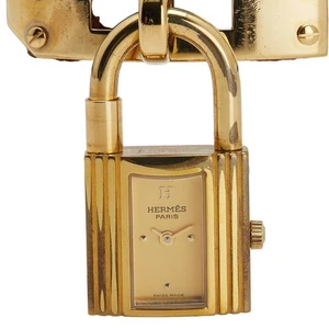 HERMES Kelly watch Watches KE1.201 Quartz gold dial Women 【Used】 - Picture 1 of 11