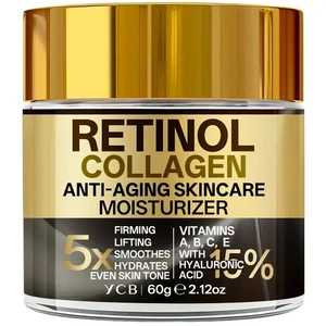 YCB 60g Retinol Colágeno Crema Hidratante con Ácido Hialurónico, Vitamina C, E y - Imagen 1 de 9