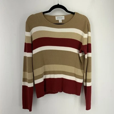 Suéter Vintage Cuello Redondo Mujer Grande Cabina Granola Niña Cuadrado Acanalado Años 90’s Foto 1 de 4