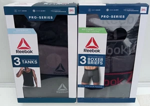 PAQUETE DE CALZONCILLOS BOXER Y CAMISETAS SIN MANGAS Reebok Pro Series Performance para hombre, talla 3XL - Imagen 1 de 24