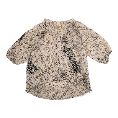 Blusa Top Urban Outfitters Silencio y Ruido Estampado Animal Gasa XS Beige Tostado Foto 1 de 4