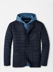 NEW MENS PETER MILLAR GREENWICH GARMENT DYED FULL ZIP QUILTED BLAZER Jacket, MED - Picture 1 of 6