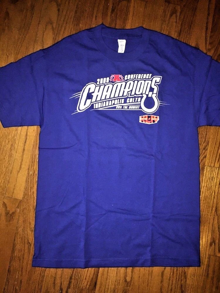 FRUIT of LOOM Conference Champion INDIANAPOLIS COLTS Vintage Mens Shirt Size L - Image 1 of 4