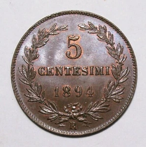 *SAN MARINO 5 CENTESIMI 1894 QFDC LA MONETA VERRA  SIGILLATA NUMISMATICA ELITE - Picture 1 of 2