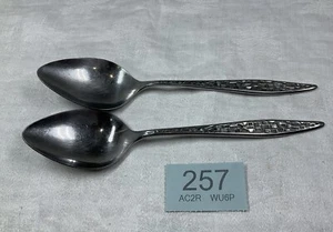 2 Vintage Viners Mosaic Cutlery Dessert Spoons Retro 18.5cm 7 1/4” Mid Century M - Picture 1 of 14