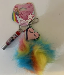 Schlüsselanhänger Nickelodeon Jojo Siwa Herz Anhänger Lipgloss Regenbogen Bommel - Bild 1 von 6