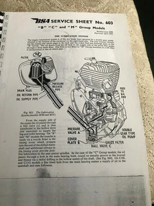 OLD BSA MOTORCYCLE SERVICE SHEETS COMPILED INTO A RING BINDER. - Picture 1 of 5