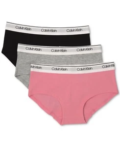 Calvin Klein X4622 Girls Multi Solid Cotton 3-Pack Hipster Underwear Size XL - Picture 1 of 3