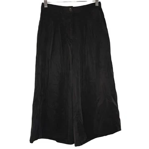 Amadi Amour Vert Culotte Pant Womens XS Black Tencel Wide Leg Pleated Pockets - Picture 1 of 21