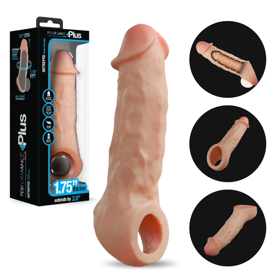Extensor de extensión de pene de silicona Performance Plus Add de 2" Foto 1 de 4
