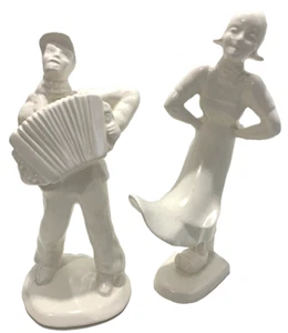 N.V. Koninklijke Plateelbakkerij ZUID Holland Gouda DUTCH DANCERS FigurineS 8" - Picture 1 of 11