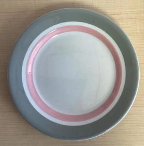 Shenango Dinner Plate Restaurant Ware pink and grey gray stripes - Picture 1 of 4