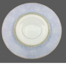 Heritage Mint ENCHANTED GARDEN 6 3/8” Saucer Plate Blue Rim Laurel Leaf