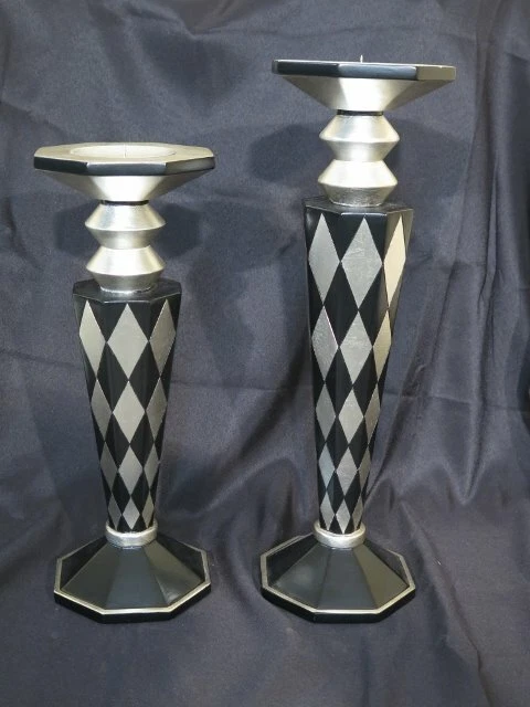 LF42396/42397EC: Par de candelabros modernos negros y plateados Foto 1 de 4