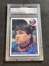 1985-86 TOPPS KELLY HRUDEY ROOKIE AUTOGRAPH AUTO #122 PSA/DNA CERTIFIED