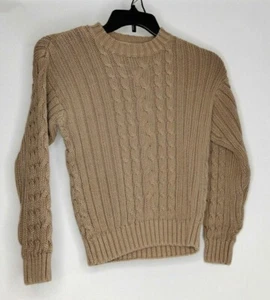 Vintage Newton Trading Co. Girl's Sweater Brown Cable Knit Size Medium 12/14 - Picture 1 of 3