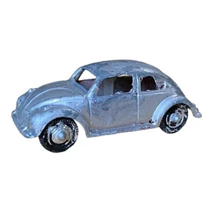 Vintage Tootsietoy Tootsie Toy Car VW Volkswagen Beetle Bug Silver Grey - Picture 1 of 9