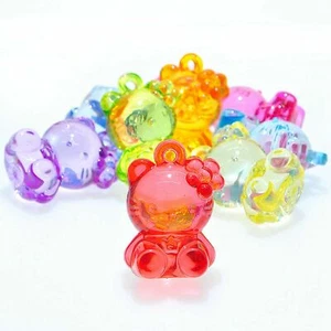18 Mixed Color Transparent Acrylic Cute CAT Charm Pendants 25X17mm Kids Craft - Picture 1 of 7