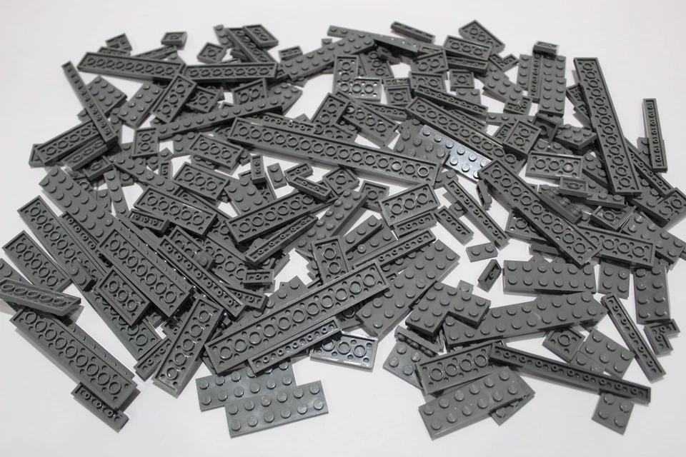 LEGO 200 Platten Plates einreihig zweireihig neu-dunkelgrau darkbluishgray #3921 - Bild 1 von 1