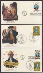 1980 Philip Mazzei patriot Sc C98 FDCs with Italy 1439 joint issue Fleetwood - Picture 1 of 2