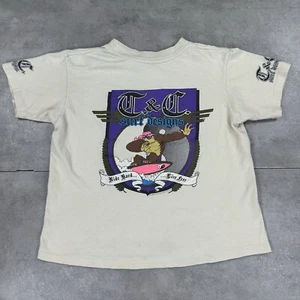 vtg t and c surf shirt mens small beige 80s surfer skater single stitch grunge - Picture 1 of 21