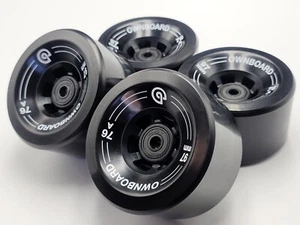 BRAND NEW OWNBOARD ZEUS 97mm 76A Black Street PU Longboard Complete Wheel Set OS - Picture 1 of 7