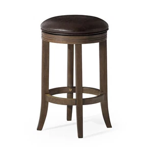 Maven Lane Eva Counter Stool in Walnut Finish with Vegan Leather (Used) - Picture 1 of 6