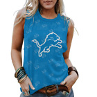 Lions Detroit Women's Tank Womens O-Neck Sleeveless T-Shirt Best Fans Vest