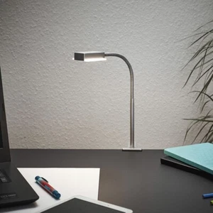 LED Schreibtischleuchte Tischlampe Klemmleuchte Klemmspot Leselicht chrom T163-1 - Bild 1 von 4