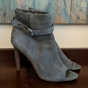 open toe gray booties