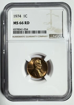 1974 Lincoln Memorial Cent NGC MS 66 RD - Image 1 of 2