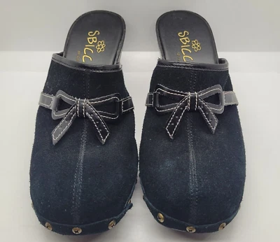 Zapatos Sbicca of California Talla 6M Mula Gamuza Mujer Negro Lazo Foto 1 de 4