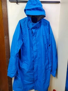 LL Bean Men's XXL Tall Hooded Rain Jacket Nylon Blue Lightweight Zip Up Hooded - Picture 1 of 13