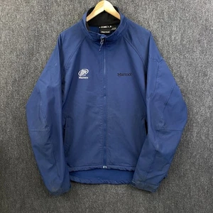 Marmot Mens Size XL Full Zip Softshell Jacket Navy Fleece Lined Zipped Pockets - Picture 1 of 12
