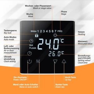 DigitalThermostat Fußbodenheizung Raumthermostat Touch Heizungsthermostat B-Ware - Bild 1 von 12
