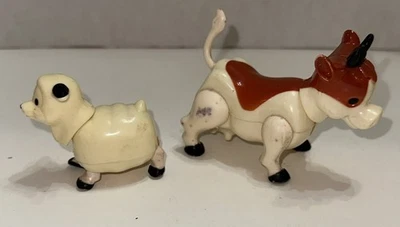 Винтажные Playskool Playmates Маленькие Люди Фермерские Животные Корова Овцы - Изображение 1 из 4