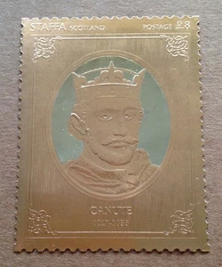 Staffa 1977 Canute 23k Goldfolie postfrisch Stempel - Bild 1 von 2