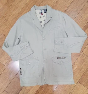 Vintage Quiksilver Jacket Blazer Men's Size Large Surf Grunge Khaki 2000s 00s - Picture 1 of 12