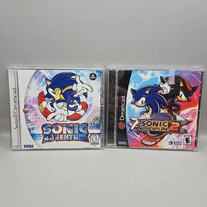Pair (2) MINT Sonic Adventure 1 & 2 Sega DreamCast Games- Both COMPLETE - Picture 1 of 14