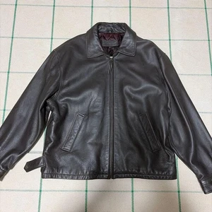 Brooks Brothers 90s Brown Leather Jacket Men’s Size L Vintage Used - Picture 1 of 5