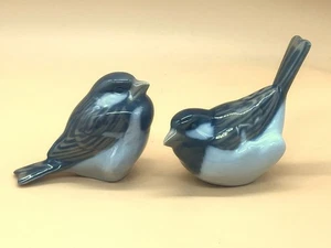 2 Royal Copenhagen Porcelain, Denmark Sparrows. 1081 Optimist & 1519 Pessimist. - Picture 1 of 11