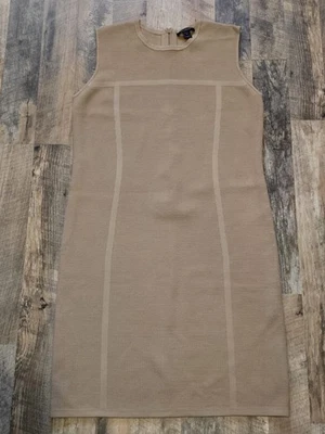 VESTIDO VAINA ST JOHN TEJIDO TALLA XLARGE 14/16 BEIGE REAL TOSTADO WAFFLE MIDI Foto 1 de 4