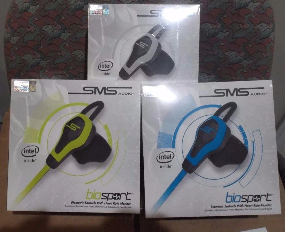 Lote de 24 Auriculares Biométricos SMS Audio Biosport con Monitor de Ritmo Cardíaco (Nuevos) Foto 1 de 2