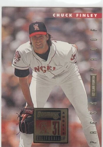 1996 CHUCK FINLEY DONRUSS GOLD PRESS PROOF LOS ANGELES ANGELS #147 - Image 1 of 1