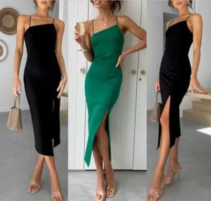 elegant Abendkleid lang Kleid Ein-Schulter Bodycon Cocktail sexy Hochzeit  Party - Bild 1 von 26