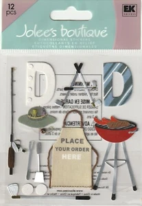 Jolee's Boutique 3D Stickers DAD BBQ FISHING GOLF Theme 79488 FAST FREE SHIP! - Picture 1 of 1