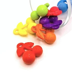 4 or 20 BULK pcs Multicolor plastic cherry bubblegum charms-US Seller- MC179 - Picture 1 of 4