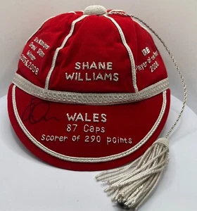Gorra homenaje a Gales firmada por Shane Williams con honores galeses bordados + certificado de autenticidad - Imagen 1 de 3