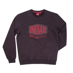 Genuine Indian Motorcycle Men's Pull-Over Sweatshirt Shield Logo Gray 2869707 - Picture 1 of 5