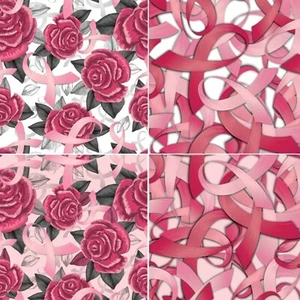 Digital Prints Ribbon & Rose Cotton Fabric By 1/2 Yard Yard BTHY David Textiles - Picture 1 of 6